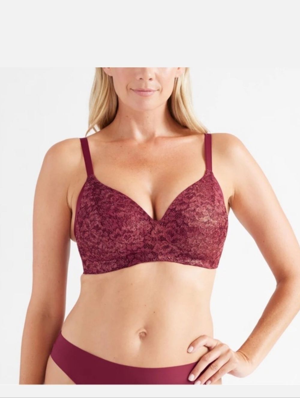 Knix Size 7 Lace WingWoman Wireless Contour Bra  Red Velvet Limited Edition